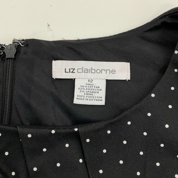 Liz Claiborne Black and White‎ Polka Dot Dress Size 12 NWT - Picture 4 of 6